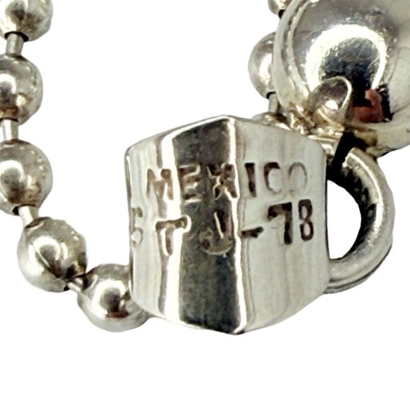 Taxco Mexico Cross Pendant Necklace 16" 925 Sterling Silver Christian Ball - Picture 12 of 13